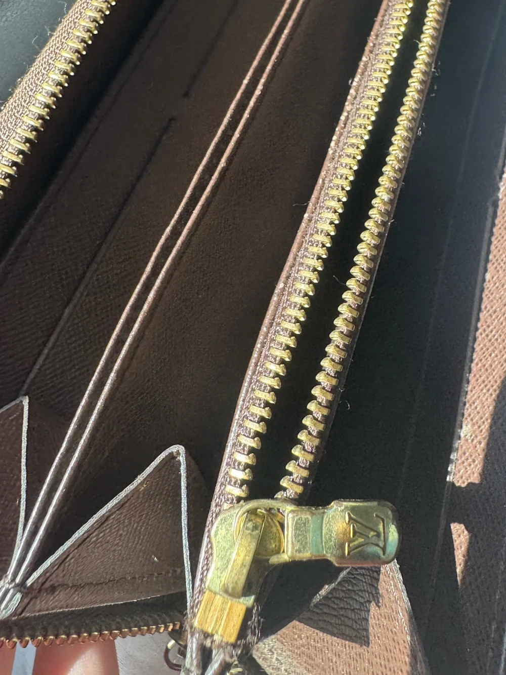 Louis Vuitton MiniLin Canvas Zip Wallet in Brown